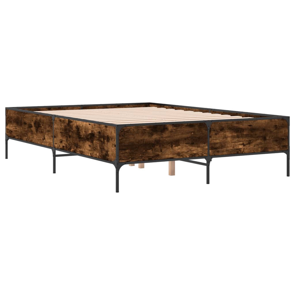 Okvir kreveta boja hrasta 120x200 cm konstruirano drvo i metal