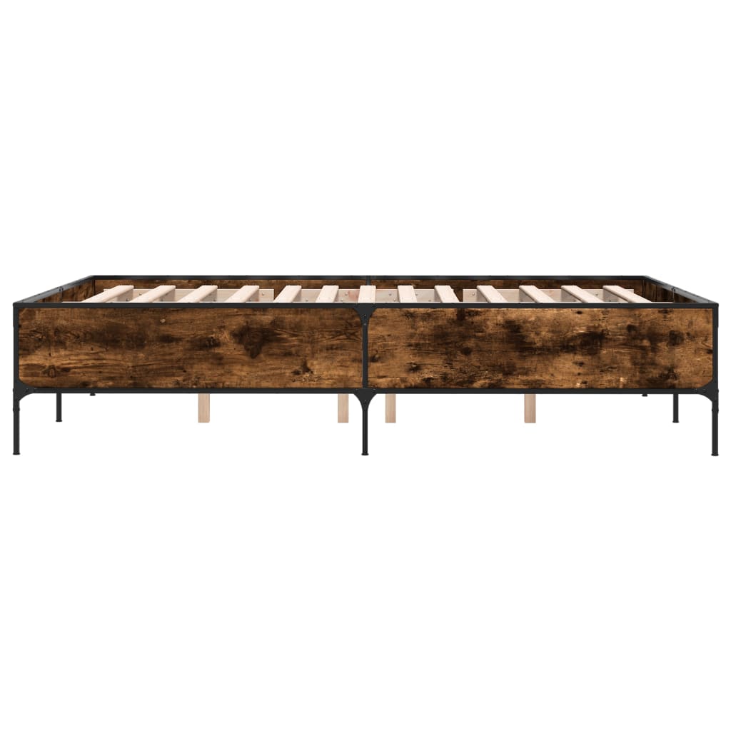 Okvir kreveta boja hrasta 120x200 cm konstruirano drvo i metal