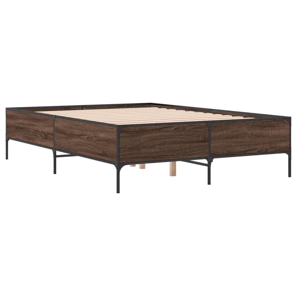 Okvir kreveta boja hrasta 120x200 cm konstruirano drvo i metal
