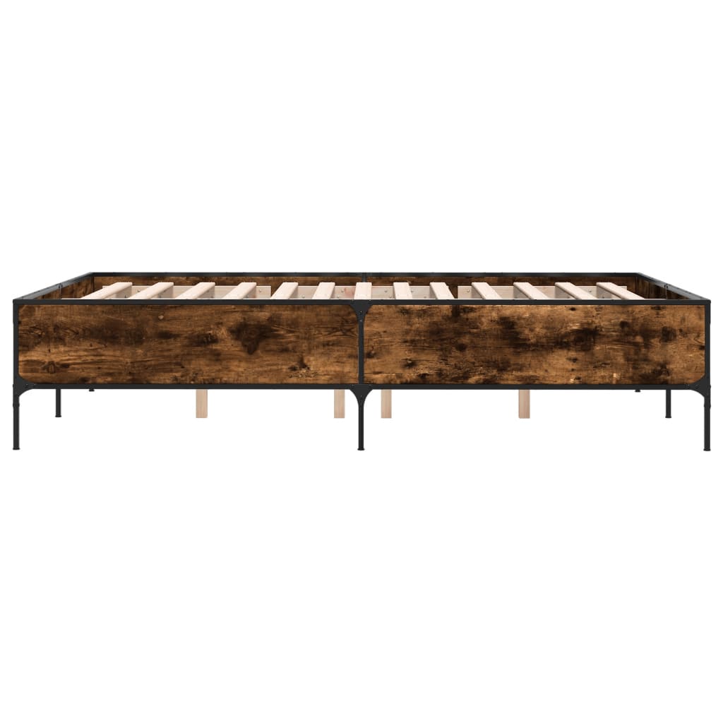 Okvir za krevet boja hrasta 135x190cm konstruirano drvo i metal
