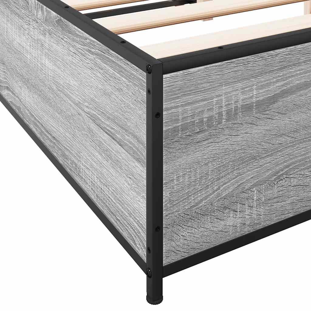 Okvir za krevet boja hrasta 150x200cm konstruirano drvo i metal