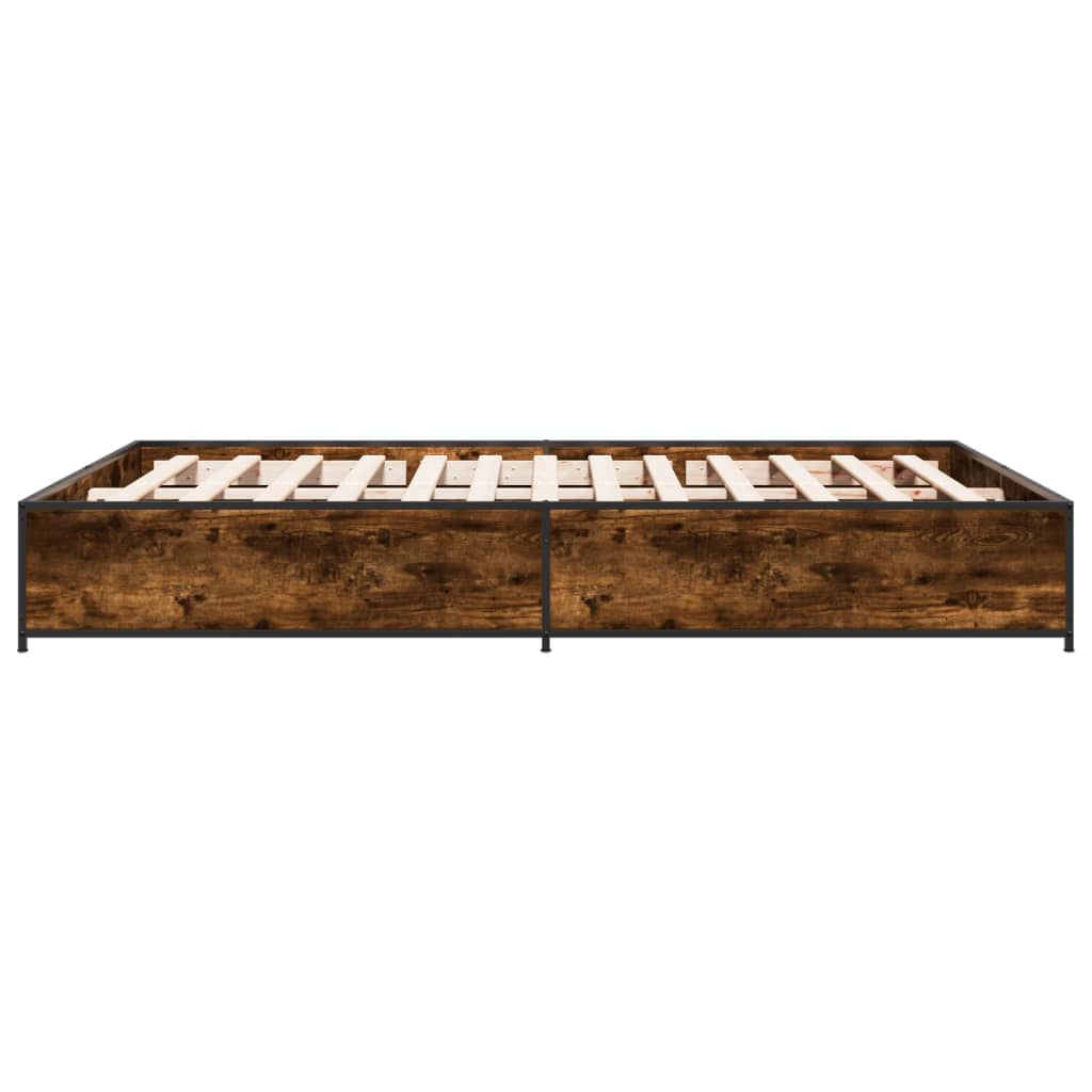 Okvir kreveta boja hrasta 140x200 cm konstruirano drvo i metal