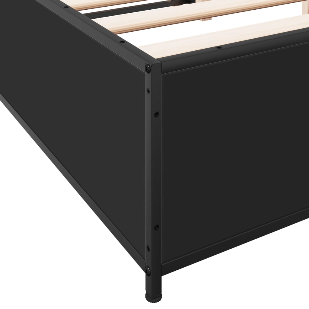 Okvir kreveta crni 120 x 200 cm od konstruiranog drvo i metal