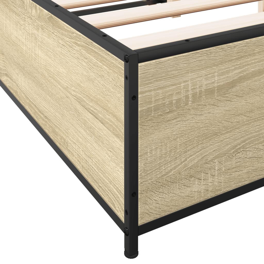 Okvir kreveta boja hrasta 120x200 cm konstruirano drvo i metal