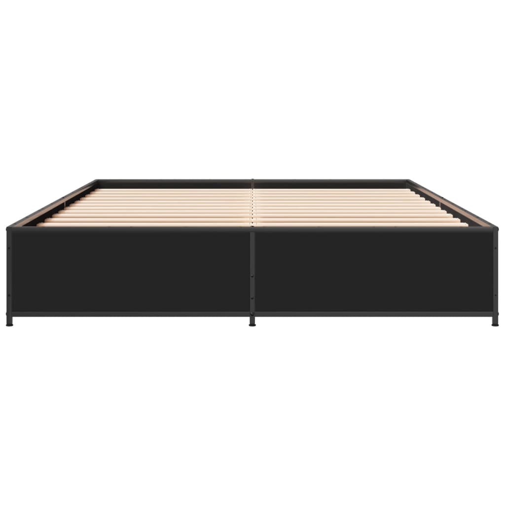 Okvir za krevet crni 140x190 cm konstruirano drvo i metal