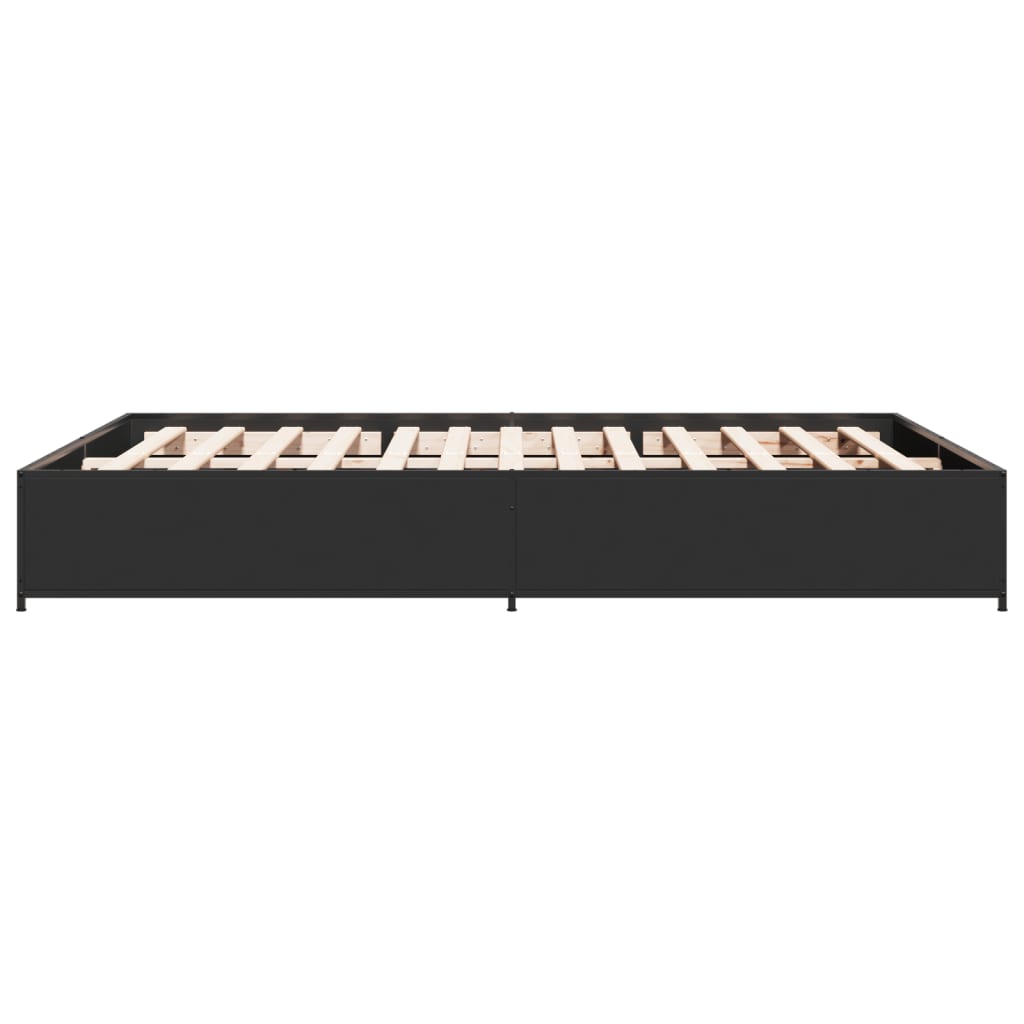 Okvir za krevet crni 140x190 cm konstruirano drvo i metal
