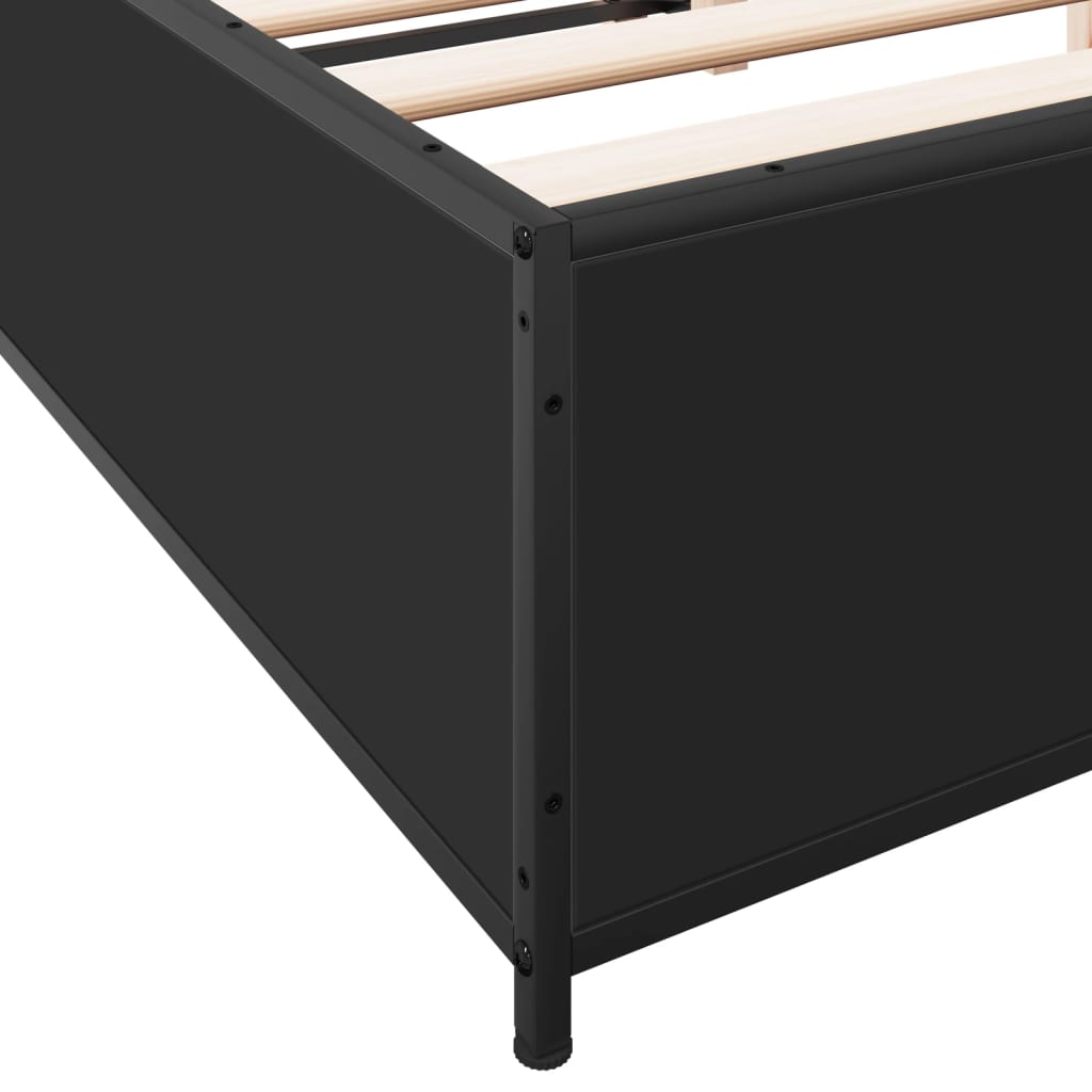Okvir za krevet crni 140x190 cm konstruirano drvo i metal
