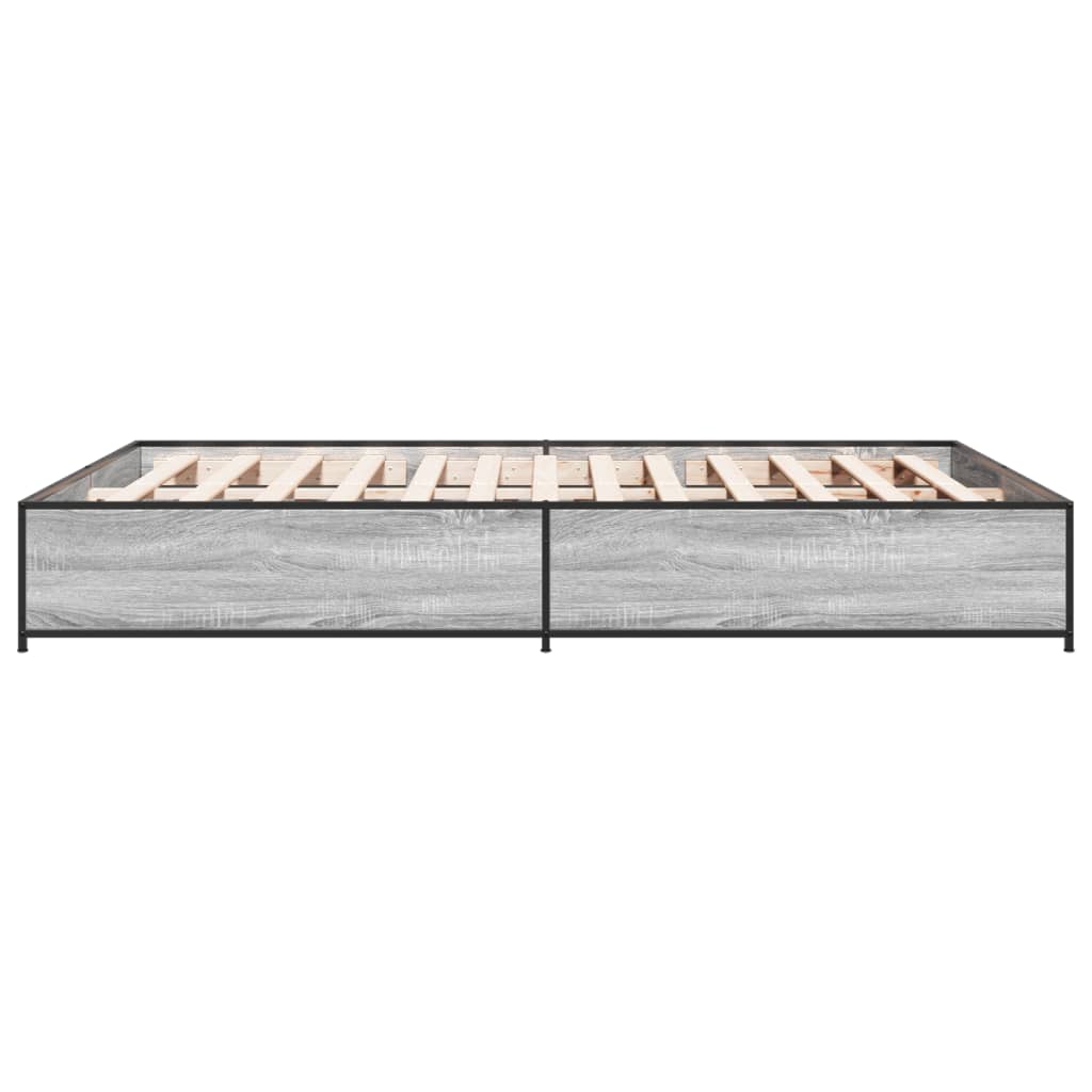 Okvir kreveta boja hrasta 135x190cm konstruirano drvo i metal