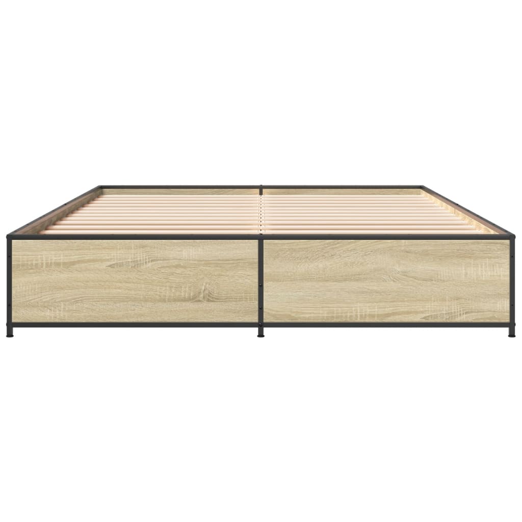 Okvir za krevet boja hrasta 120x190cm konstruirano drvo i metal