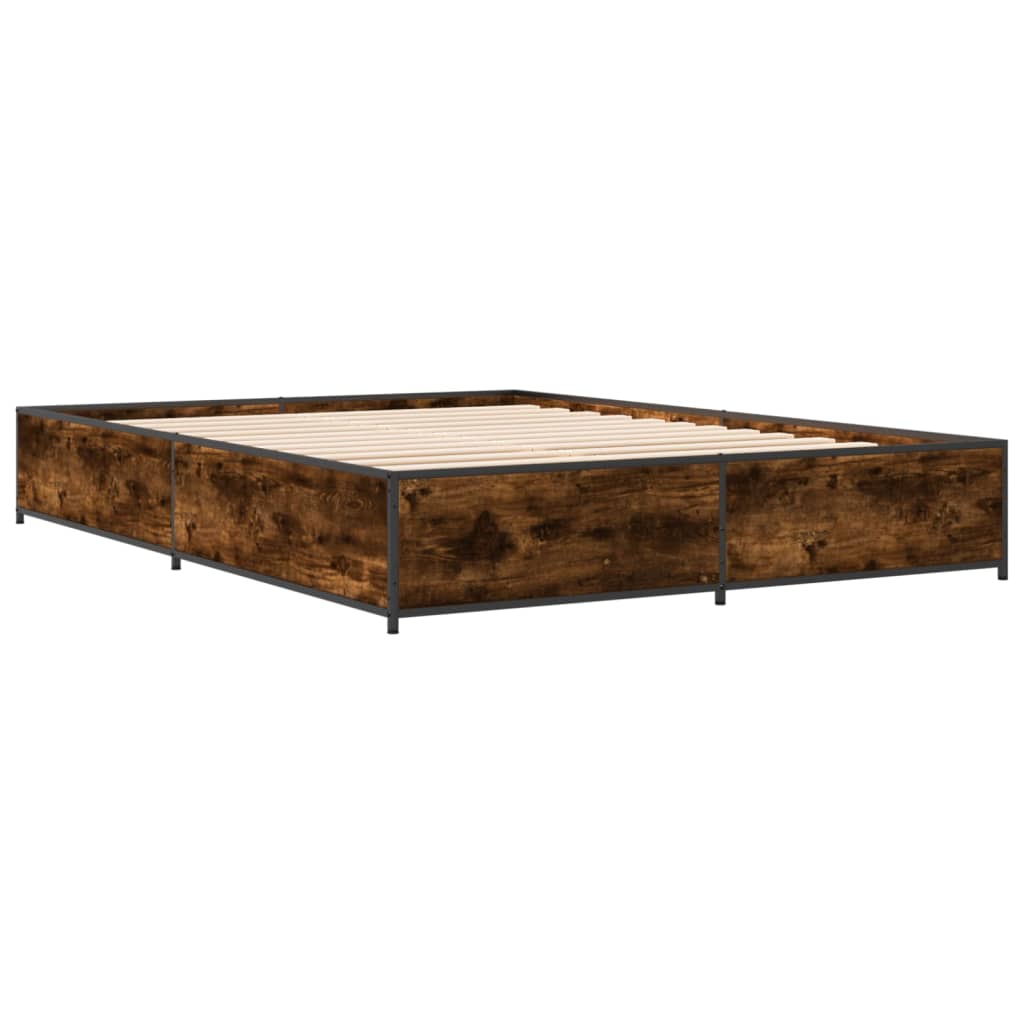Okvir za krevet boja hrasta 120x190cm konstruirano drvo i metal