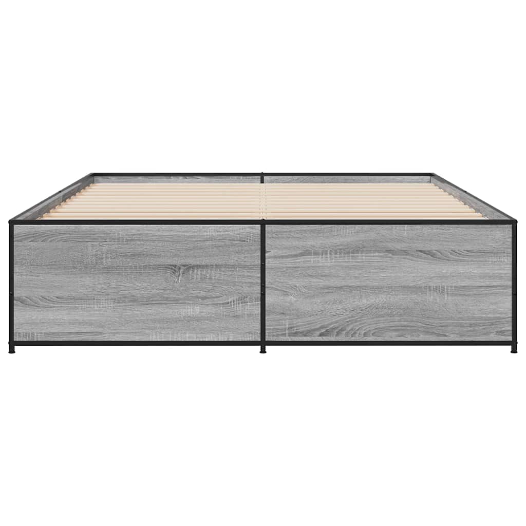 Okvir kreveta boja hrasta 160x200 cm konstruirano drvo i metal