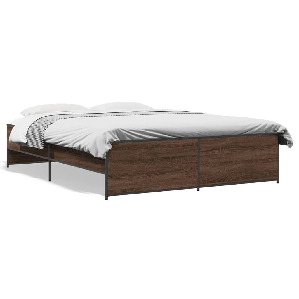 Okvir kreveta boja hrasta 160x200 cm konstruirano drvo i metal
