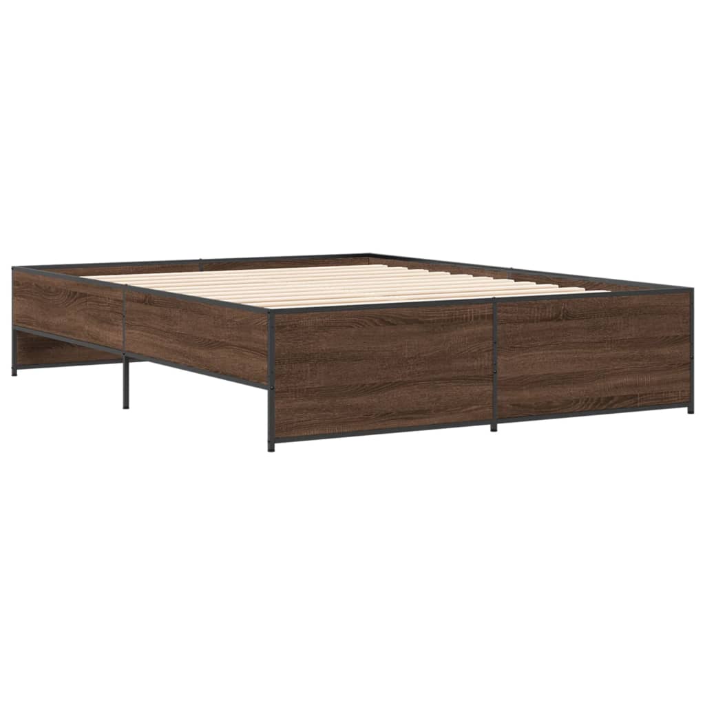 Okvir kreveta boja hrasta 160x200 cm konstruirano drvo i metal