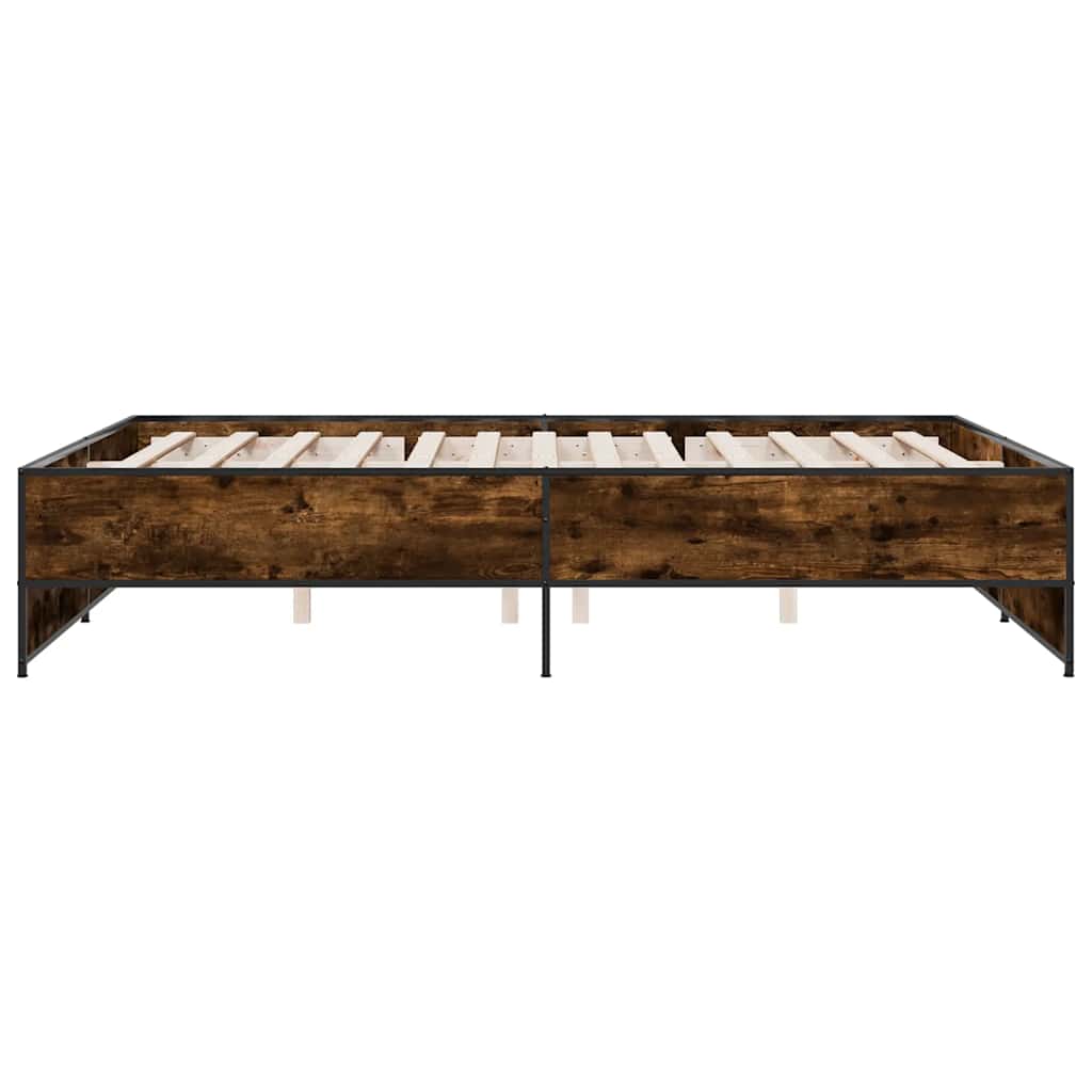 Okvir za krevet boja hrasta 150x200cm konstruirano drvo i metal