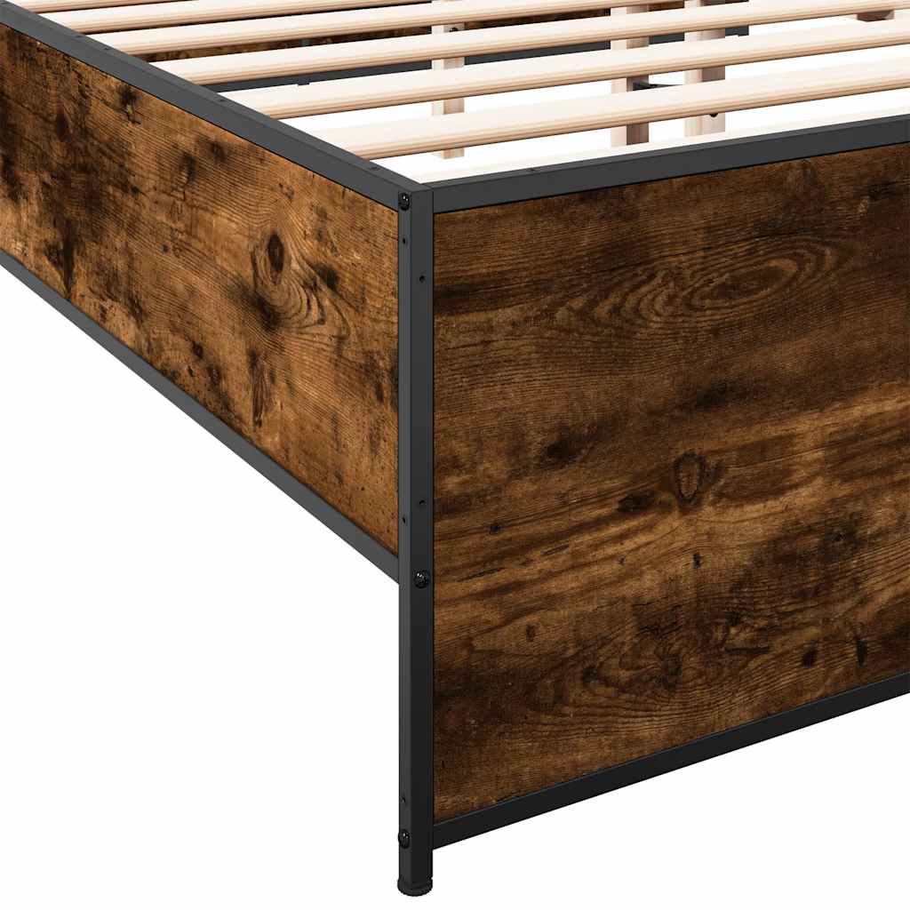 Okvir za krevet boja hrasta 150x200cm konstruirano drvo i metal