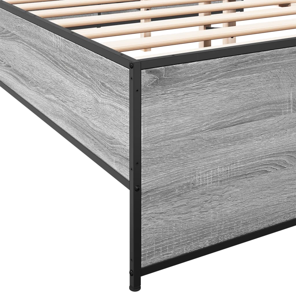 Okvir za krevet boja hrasta 150x200cm konstruirano drvo i metal