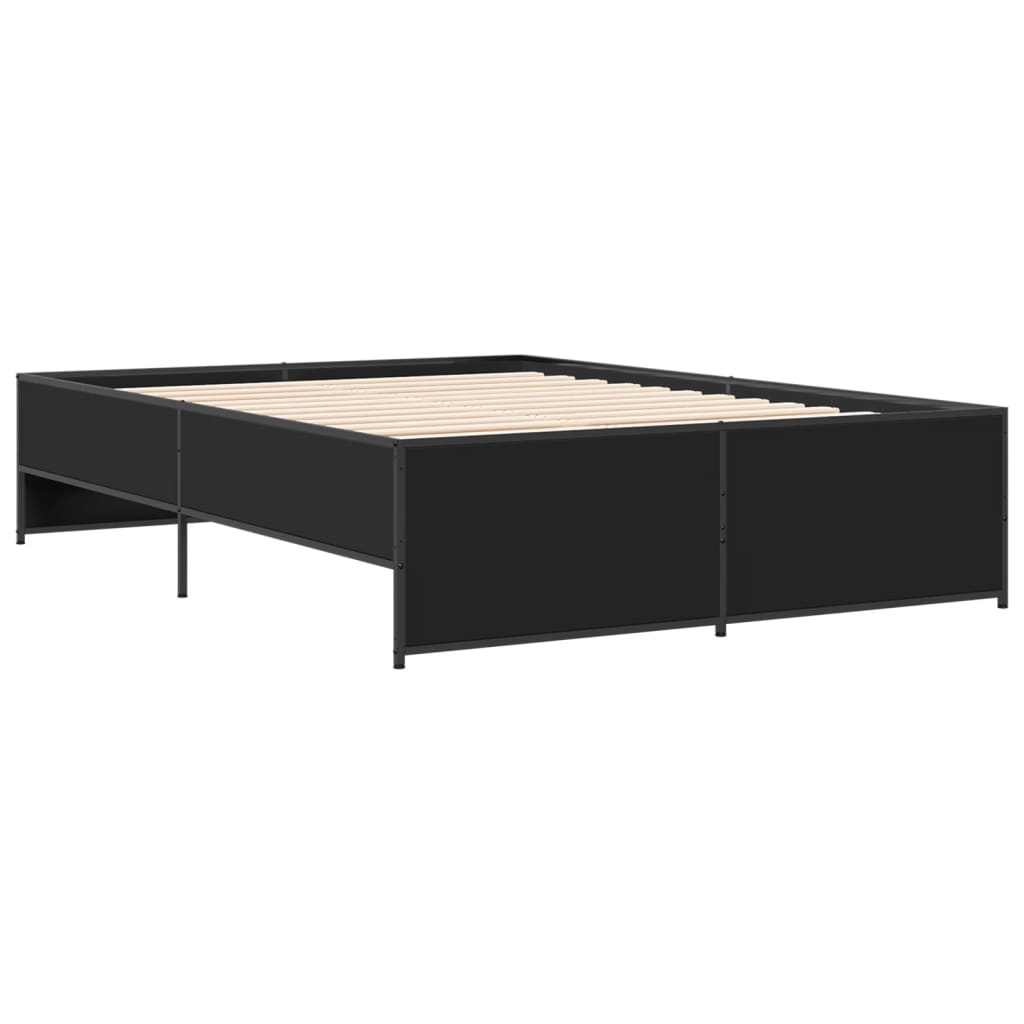 Okvir kreveta crni 120 x 200 cm od konstruiranog drvo i metal