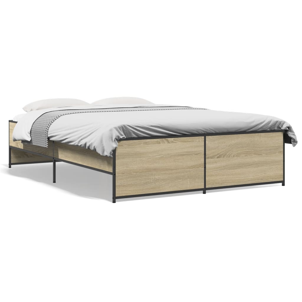 Okvir kreveta boja hrasta 120x200 cm konstruirano drvo i metal