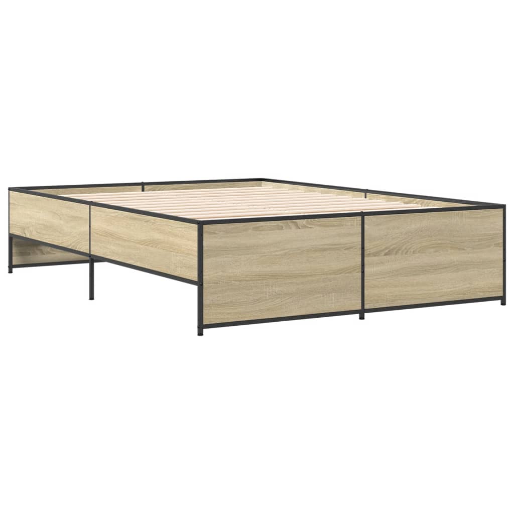 Okvir kreveta boja hrasta 120x200 cm konstruirano drvo i metal