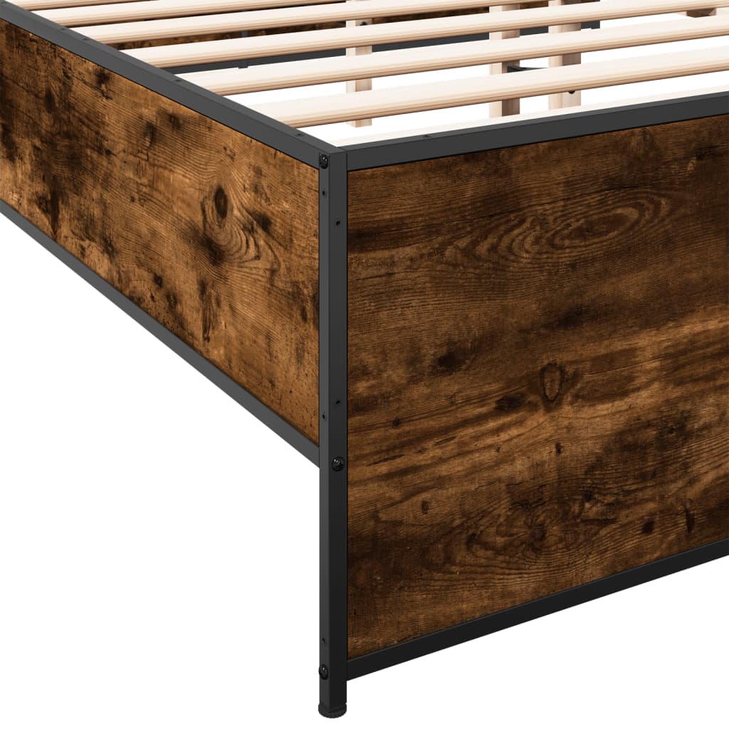 Okvir kreveta boja hrasta 120x200 cm konstruirano drvo i metal