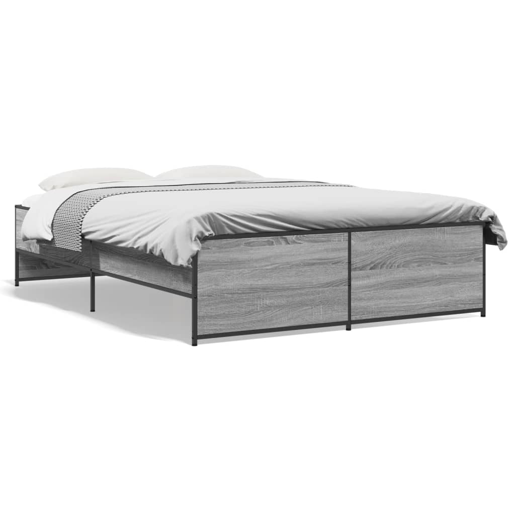 Okvir kreveta boja hrasta 120x200 cm konstruirano drvo i metal