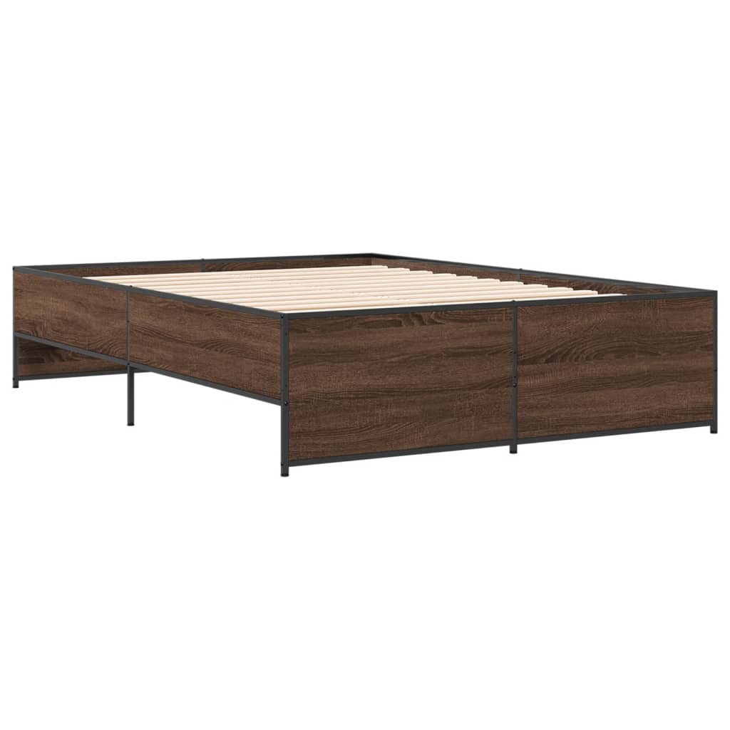 Okvir kreveta boja hrasta 120x200 cm konstruirano drvo i metal