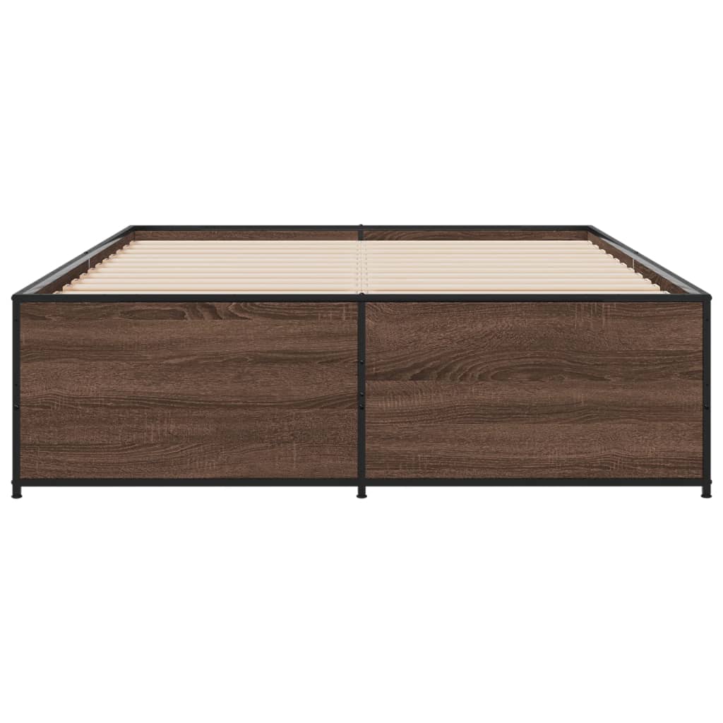Okvir kreveta boja hrasta 120x200 cm konstruirano drvo i metal
