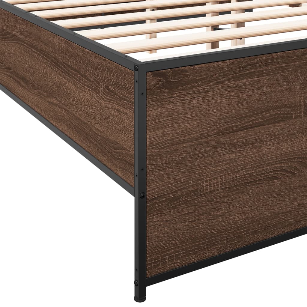 Okvir kreveta boja hrasta 120x200 cm konstruirano drvo i metal