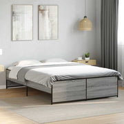 Okvir za krevet boja hrasta 140x190cm konstruirano drvo i metal