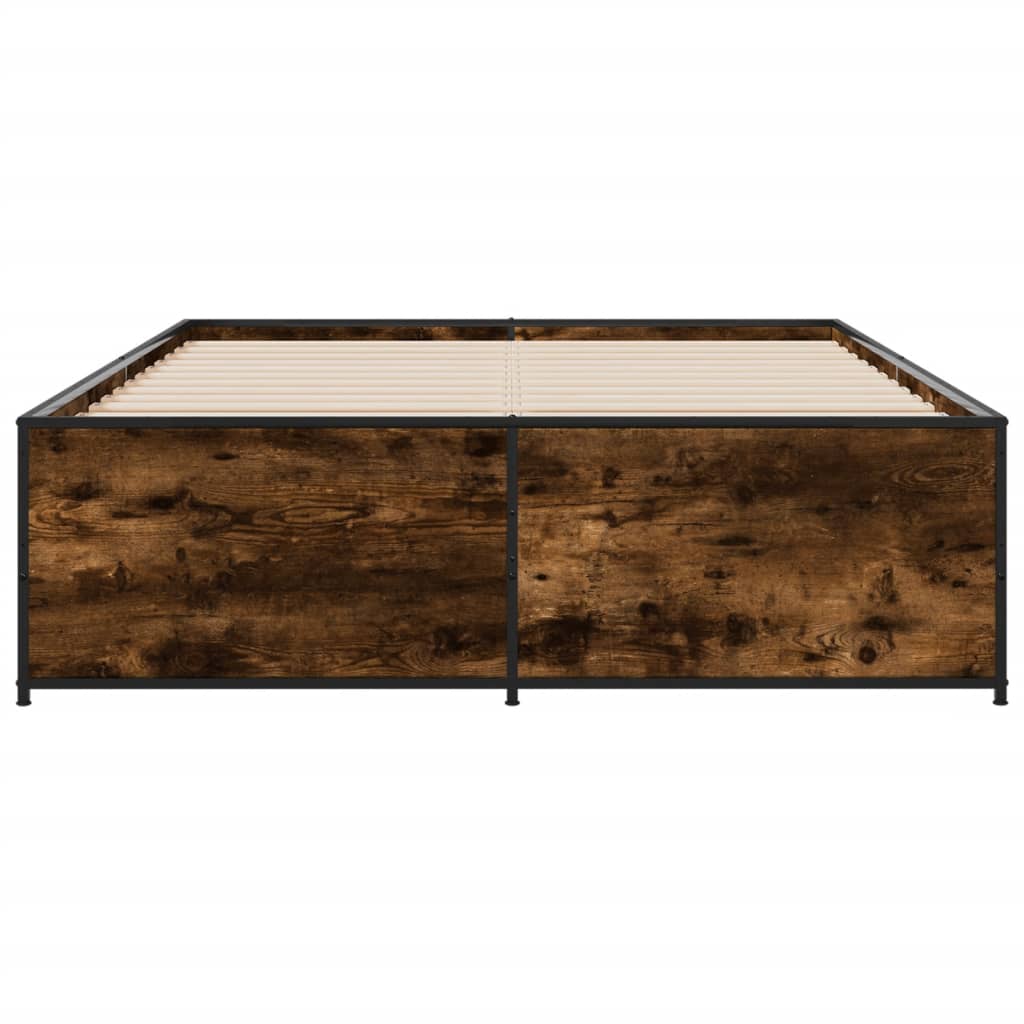 Okvir za krevet boja hrasta 135x190cm konstruirano drvo i metal