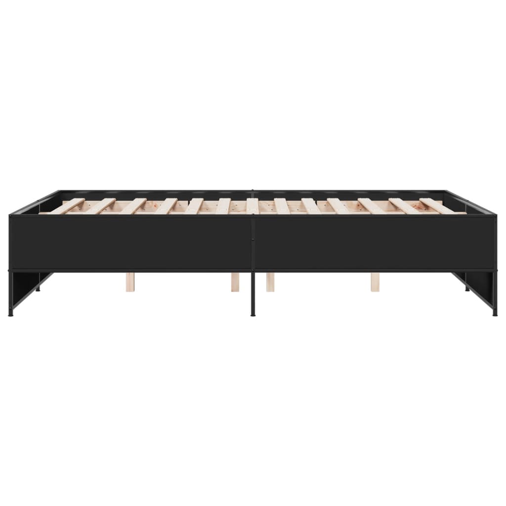 Okvir za krevet crni 120x190 cm konstruirano drvo i metal