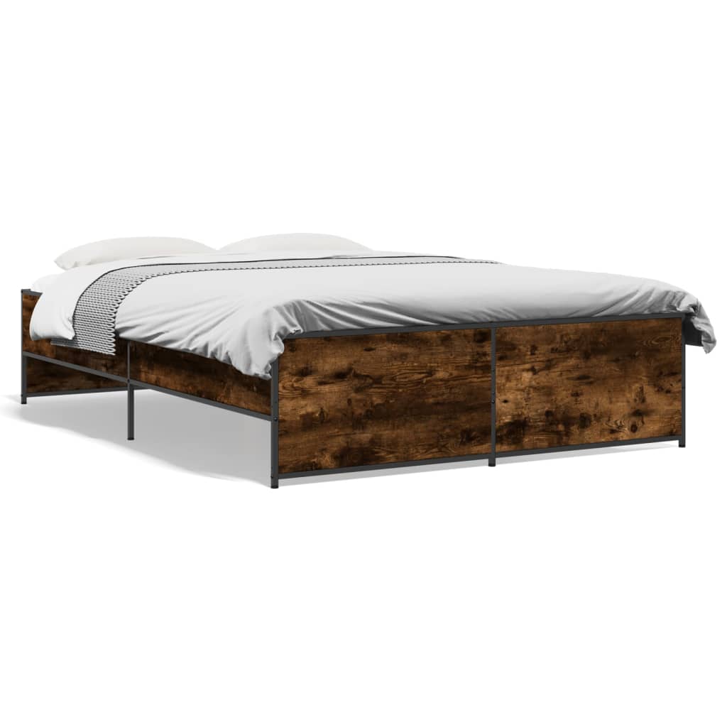 Okvir za krevet boja hrasta 120x190cm konstruirano drvo i metal