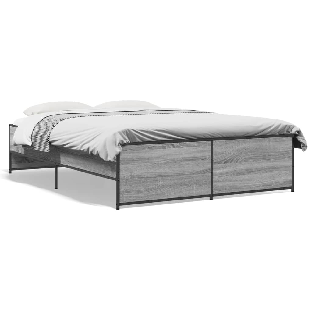 Okvir za krevet boja hrasta 120x190cm konstruirano drvo i metal