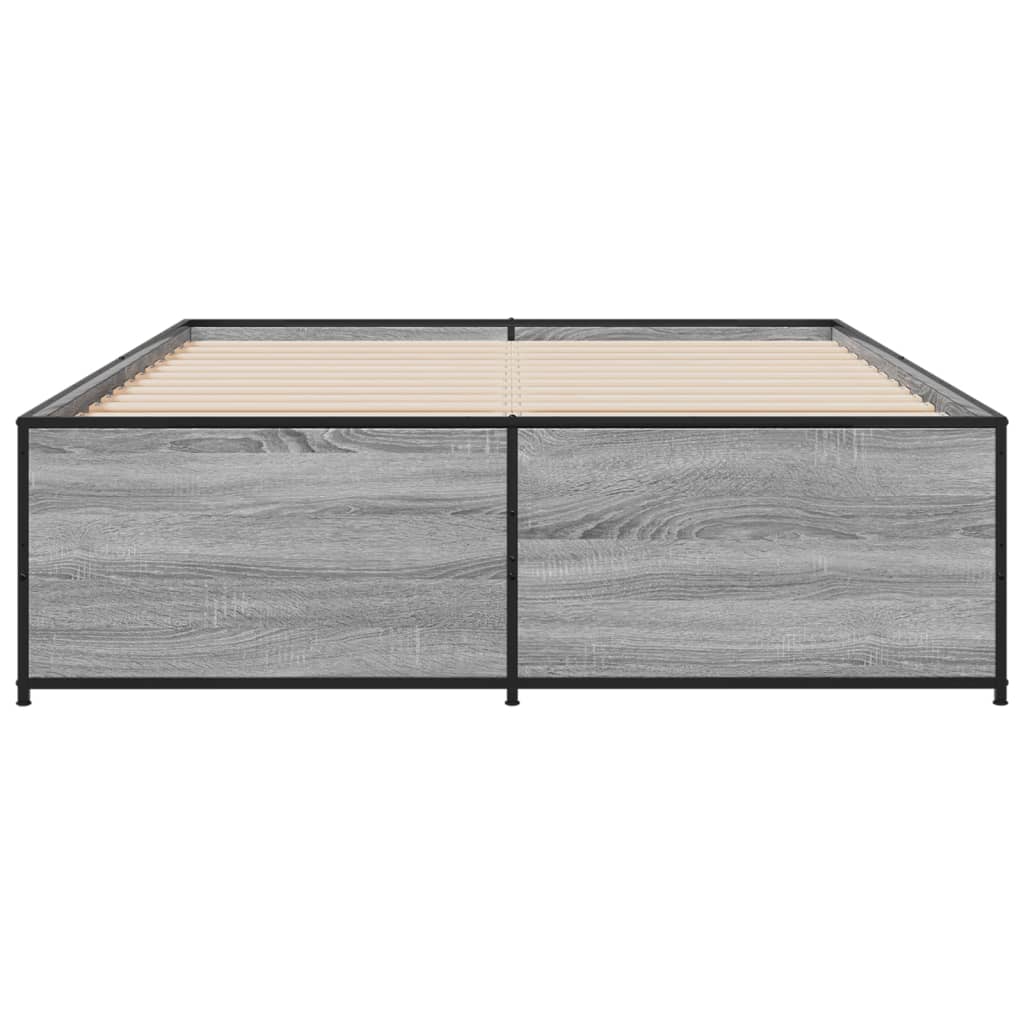 Okvir za krevet boja hrasta 120x190cm konstruirano drvo i metal