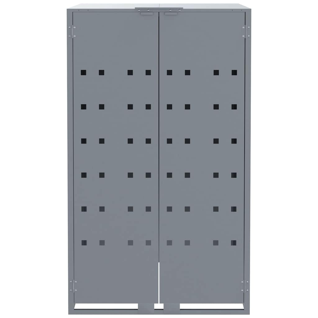 Spremište za 2 kanta za otpad sivo 138x79x117 cm čelično