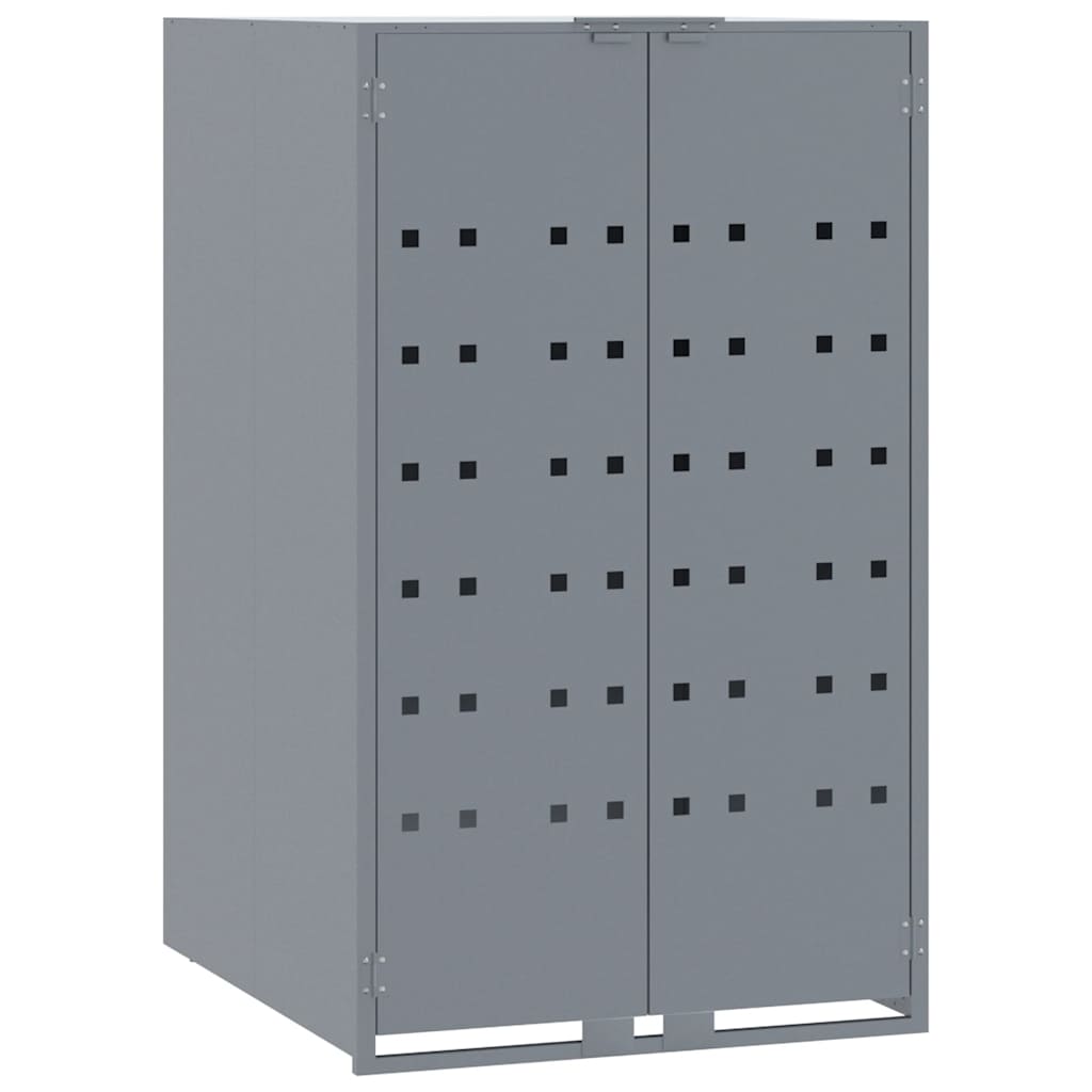Spremište za 6 kanta za otpad sivo 414 x 79 x 117 cm čelično