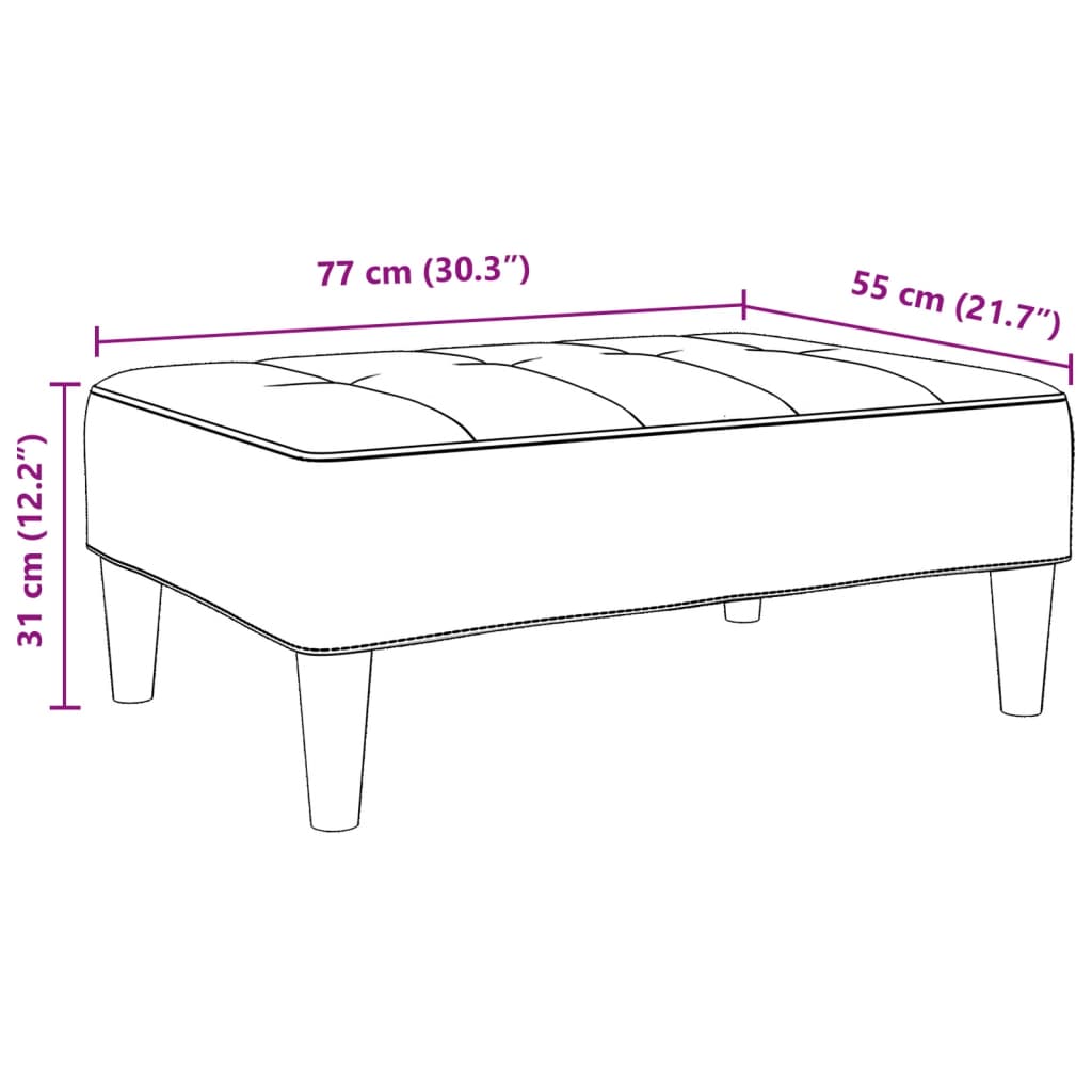 Tabure svjetlosivi 77x55x31 cm baršunasti
