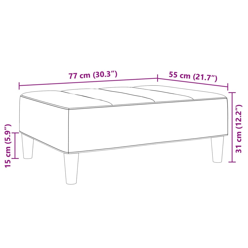 Tabure crni 77x55x31 cm od tkanine