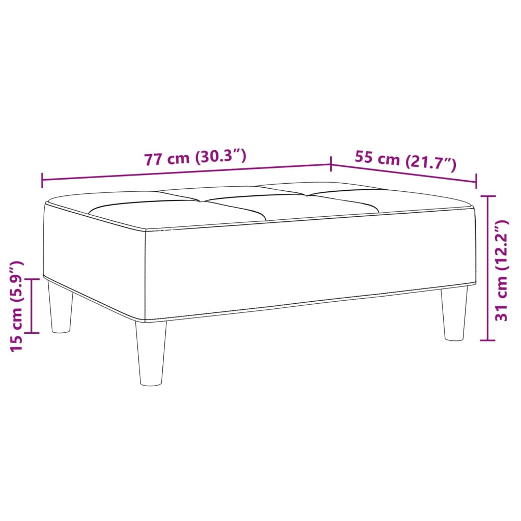 Tabure s patchworkom crni 77x55x31 cm od tkanine