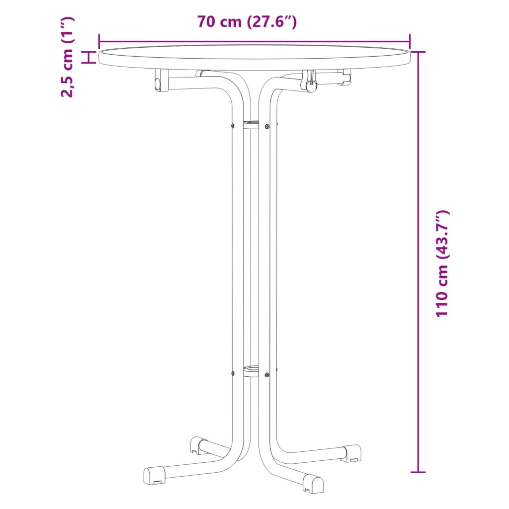 Barski stol bijeli Ø 70x110 cm konstruirano drvo i čelik