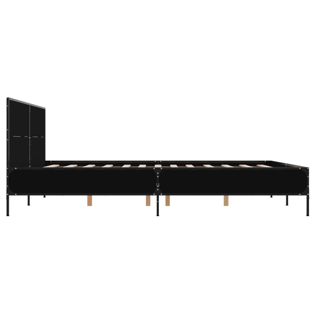 Okvir kreveta crni 120 x 200 cm od konstruiranog drvo i metal