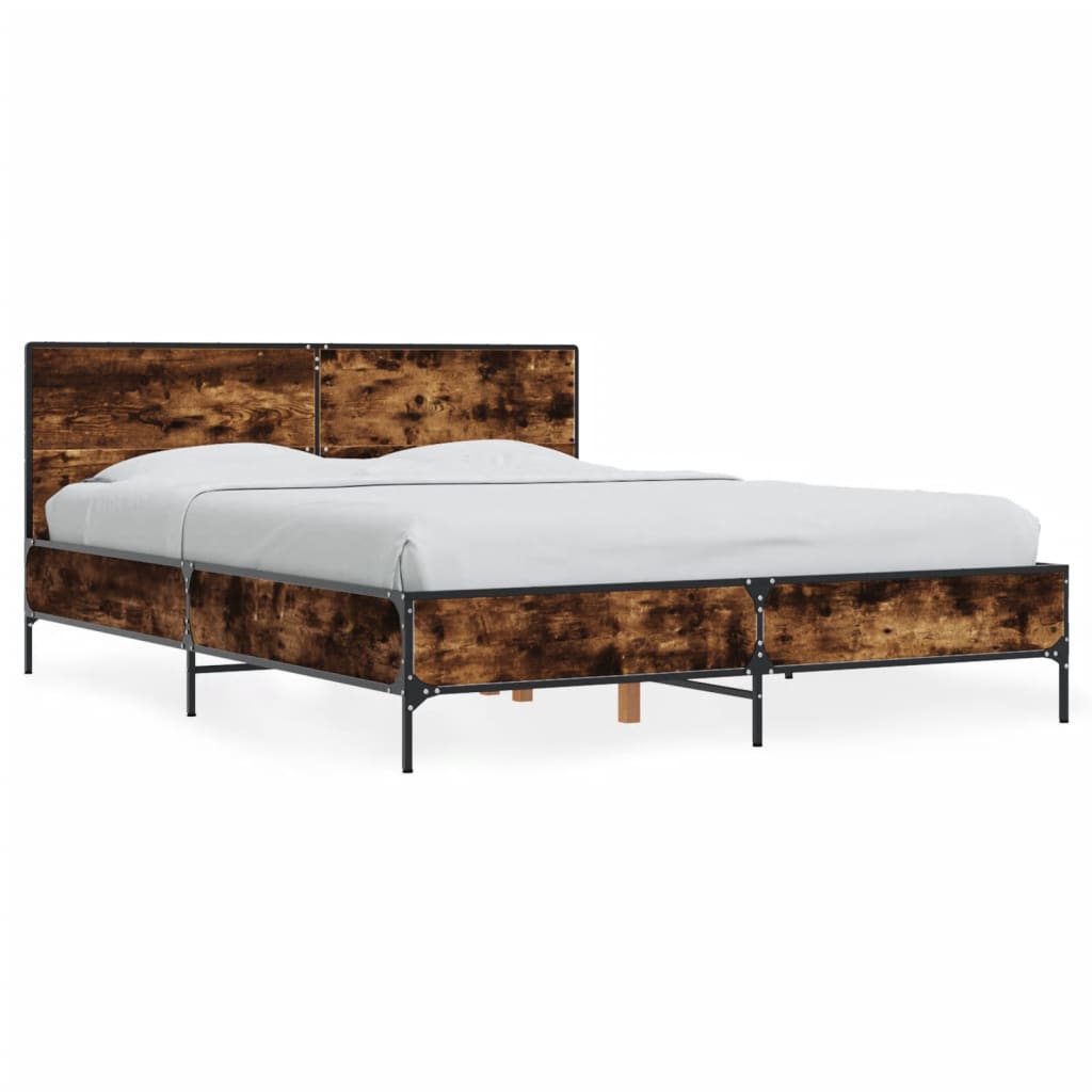 Okvir kreveta boja hrasta 120x200 cm konstruirano drvo i metal