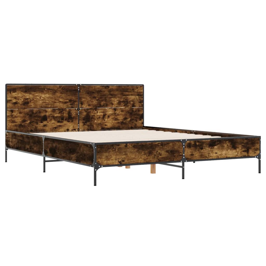 Okvir kreveta boja hrasta 120x200 cm konstruirano drvo i metal