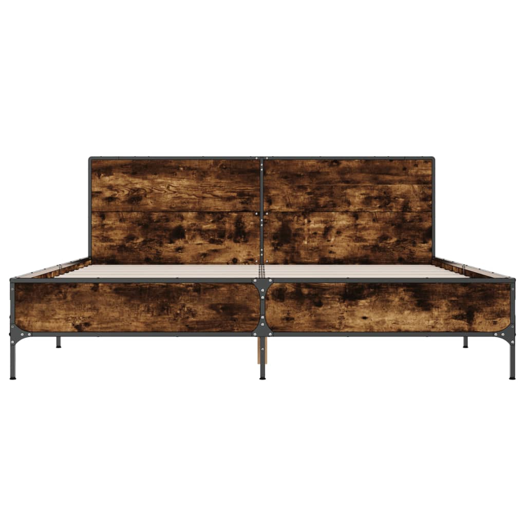 Okvir kreveta boja hrasta 120x200 cm konstruirano drvo i metal