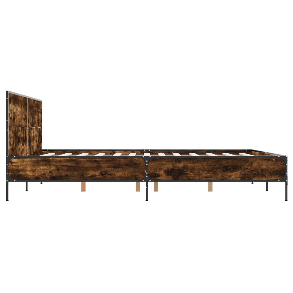 Okvir kreveta boja hrasta 120x200 cm konstruirano drvo i metal