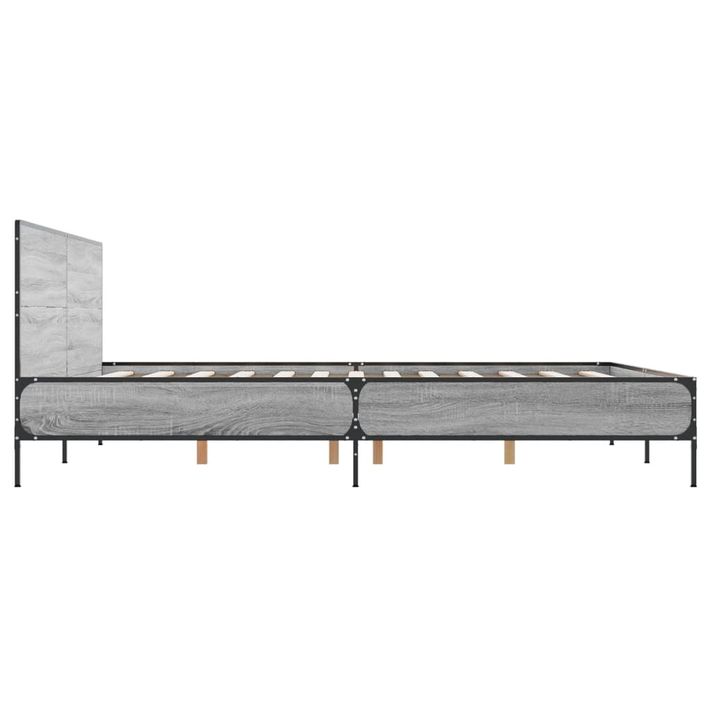 Okvir kreveta boja hrasta 120x200 cm konstruirano drvo i metal