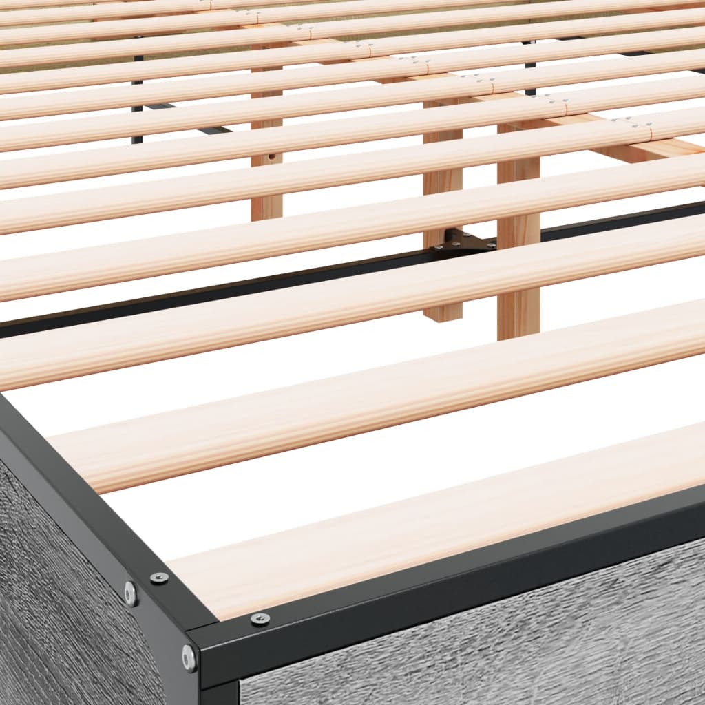 Okvir kreveta boja hrasta 120x200 cm konstruirano drvo i metal
