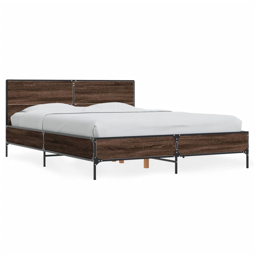 Okvir kreveta boja hrasta 120x200 cm konstruirano drvo i metal