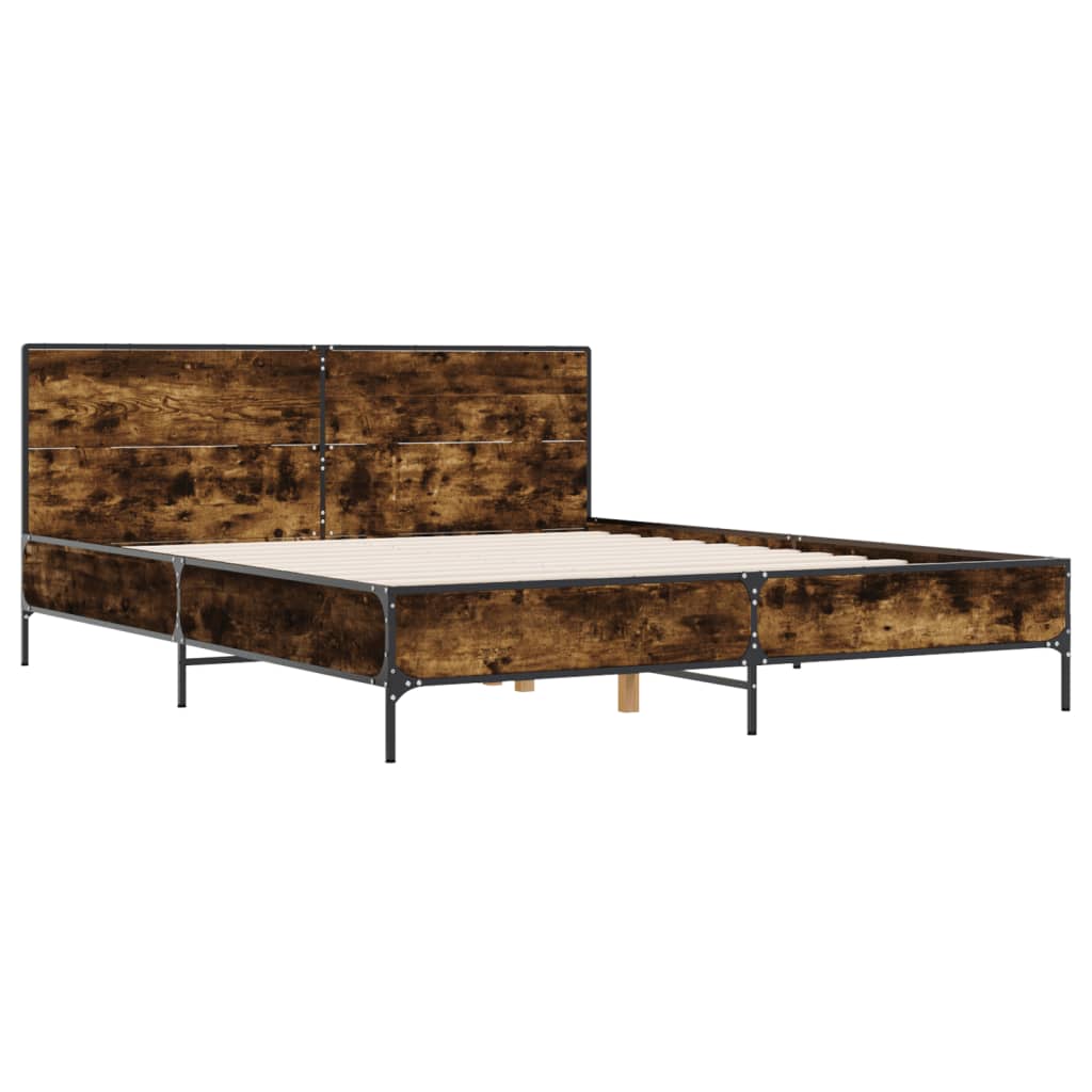 Okvir kreveta boja hrasta 140x200 cm konstruirano drvo i metal