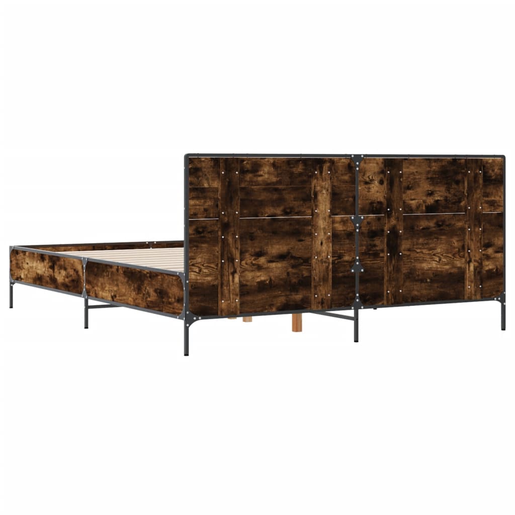 Okvir kreveta boja hrasta 140x200 cm konstruirano drvo i metal